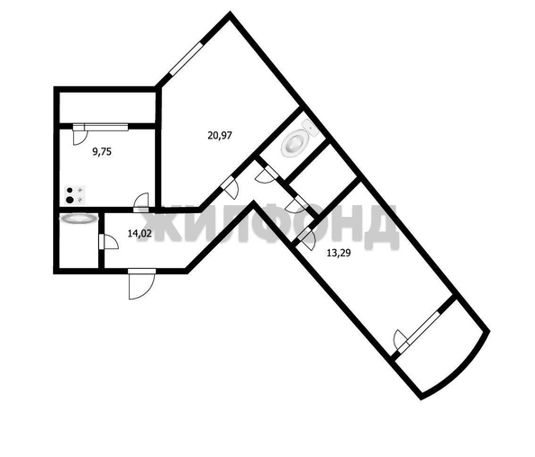 
  Продается 2-комн. квартира, 67.3 м², Есенина ул, д. 67
. Фото 11.