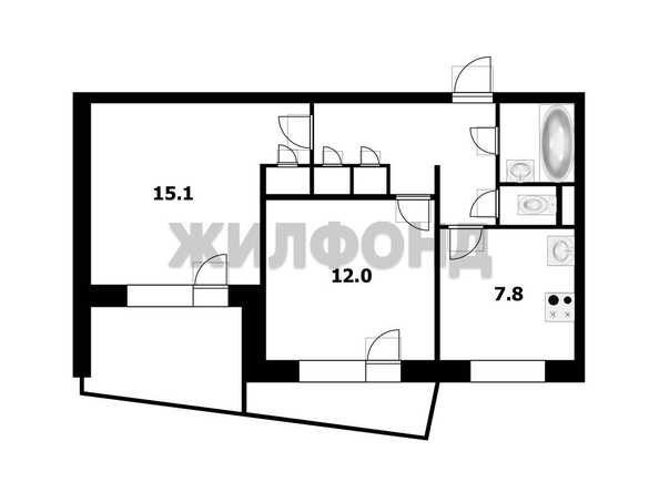 
  Продается 2-комн. квартира, 47.5 м², Сакко и Ванцетти ул, д. 48
. Фото 2.