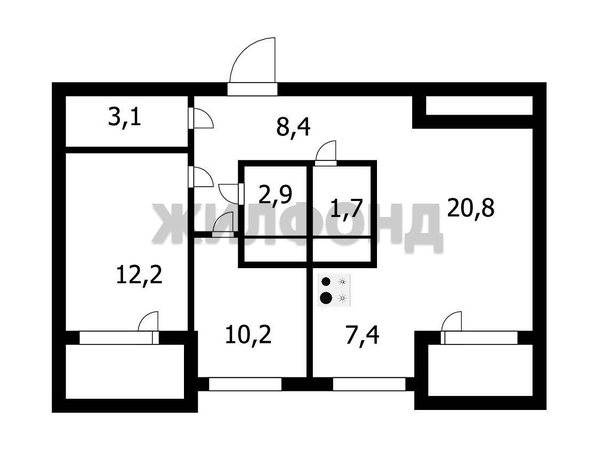 
  Продается 3-комн. квартира, 70.9 м², Бориса Богаткова ул, д. 260/1
. Фото 25.