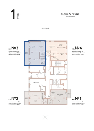 
  Продается 3-комн. квартира 88.2 м², в ЖК Флора и Фауна, 18а. Фото 3.