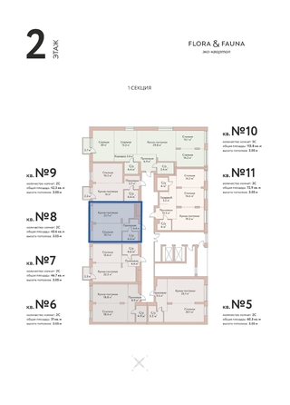 
  Продается 2-комн. квартира 45.5 м², в ЖК Флора и Фауна, 18а. Фото 3.