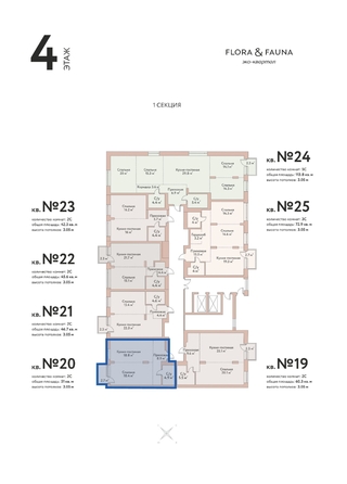 
  Продается 2-комн. квартира 51 м², в ЖК Флора и Фауна, 18а. Фото 3.