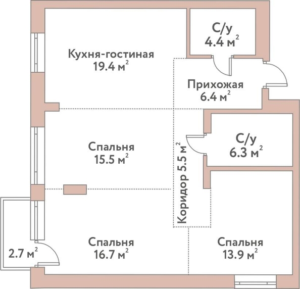 
  Продается 4-комн. квартира 88.1 м², в ЖК Флора и Фауна, 18а. Фото 1.