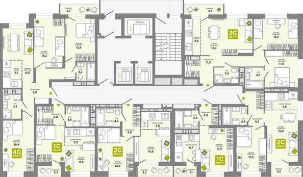 
  Продается 3-комн. квартира, 68.6 м², ЖК Счастливый квартал, дом 2
. Фото 1.