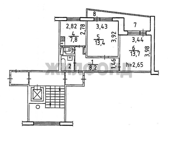 
  Продается 2-комн. квартира, 47 м², Троллейная ул, д. 18
. Фото 12.