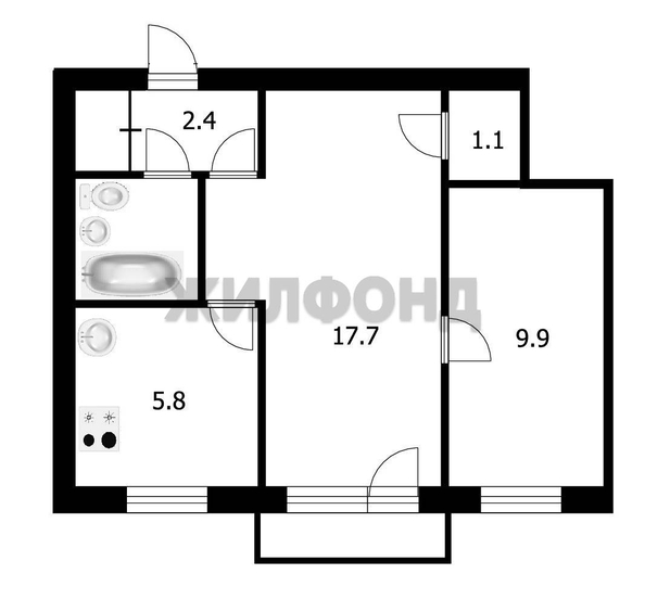 
  Продается 2-комн. квартира, 40.3 м², Ватутина ул, д. 33
. Фото 9.