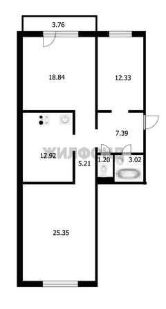 
  Продается 3-комн. квартира, 87 м², Плющихинская ул, д. 1
. Фото 16.