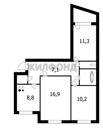 
  Продается 3-комн. квартира, 62.7 м², Рассветная ул, д. 17
. Фото 18.