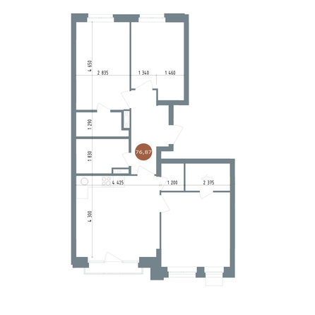 
  Продается 4-комн. квартира, 76.87 м², ЖК 19/56 Кварталы Телецентра, сек 6
. Фото 1.