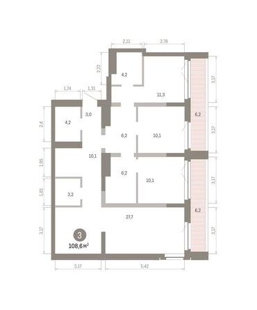 
  Продается 3-комн. квартира 108.6 м², в ЖК Европейский берег, дом 45. Фото 1.