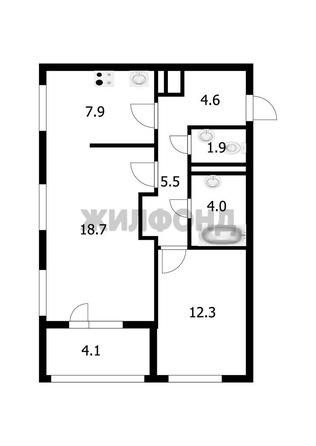 
  Продается 2-комн. квартира, 55 м², ЖК Дом Нобель
. Фото 13.