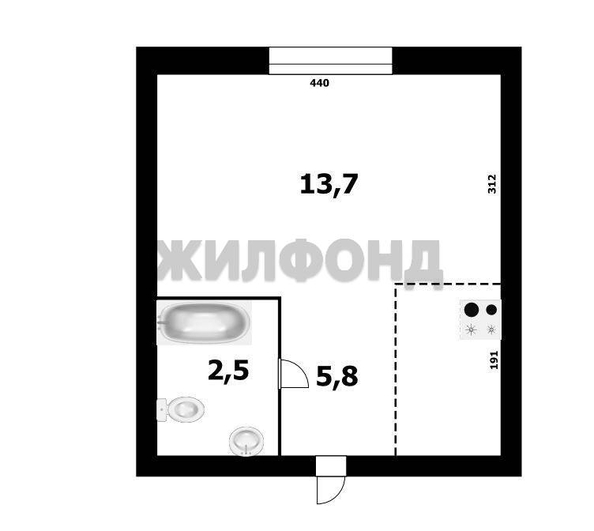 
  Продается студия, 22 м², Лазарева ул, д. 31а
. Фото 3.