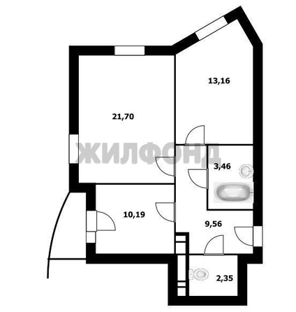 
  Продается 2-комн. квартира, 60.32 м², Закаменский мкр, д. 13
. Фото 4.