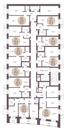 
  Продается 2-комн. квартира, 74.4 м², ЖК Зеленый город, дом 1
. Фото 1.
