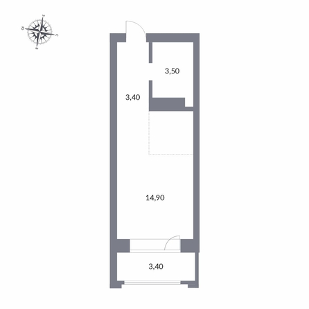 
  Продается студия, 25.2 м², ЖК Державина, 50
. Фото 1.