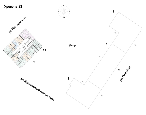 
  Продается 2-комн. квартира, 70.35 м², ЖК Страна.Тополевая, корпус 1
. Фото 1.