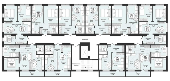 
  Продается 2-комн. квартира, 57.63 м², ЖК Одоевский, дом 4
. Фото 1.