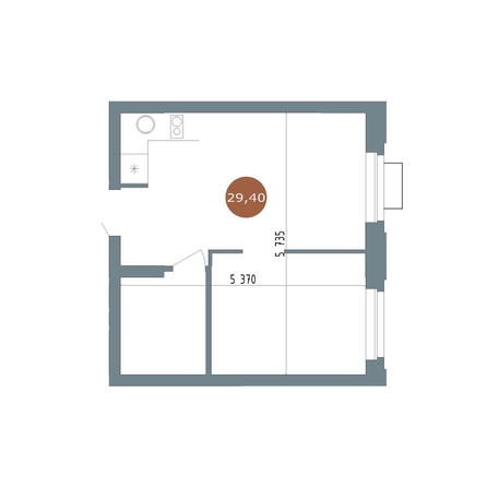 
  Продается 2-комн. квартира, 29.28 м², ЖК 19/56 Кварталы Телецентра, сек 3
. Фото 1.