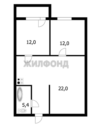 
  Продается 3-комн. квартира, 55 м², Кавалерийская ул, д. 7
. Фото 22.