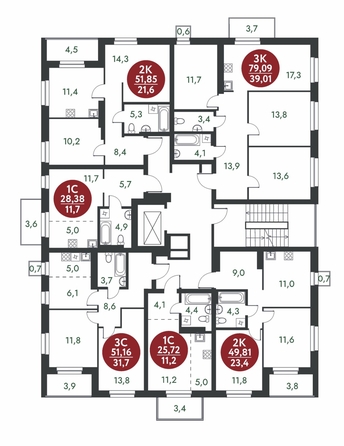 
  Продается 3-комн. квартира, 79.09 м², ЖК Скандинавские кварталы, дом 1
. Фото 1.