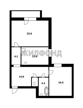 
  Продается 2-комн. квартира, 75.7 м², Федосеева ул, д. 2
. Фото 22.