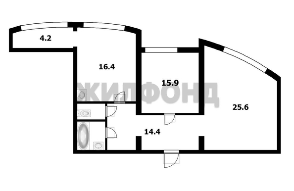 
  Продается 2-комн. квартира, 77.6 м², Кропоткина ул
. Фото 25.