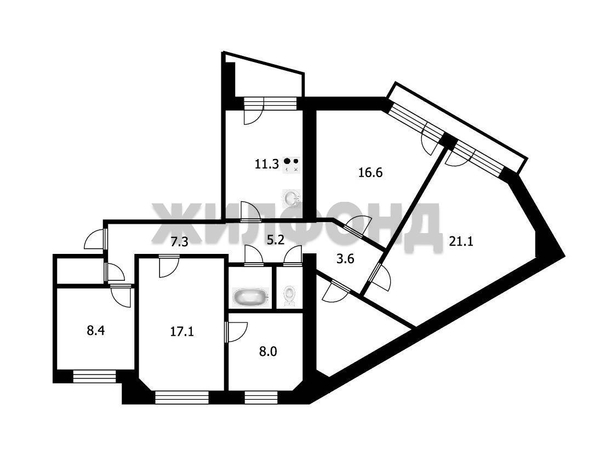 
  Продается 4-комн. квартира, 108.7 м², Краснообск, д. 212
. Фото 1.