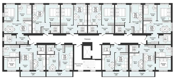 
  Продается 2-комн. квартира, 57.63 м², ЖК Одоевский, дом 4
. Фото 1.