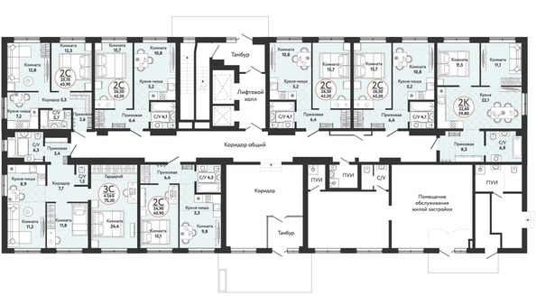 
  Продается 2-комн. квартира, 59.8 м², ЖК Одоевский, дом 1
. Фото 1.