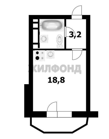 
  Продается студия, 25.8 м², Горский мкр, д. 75
. Фото 19.