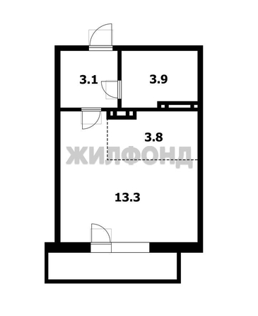 
  Продается студия, 24.1 м², ЖК Матрешкин двор, 95/4, 3 б/с
. Фото 2.
