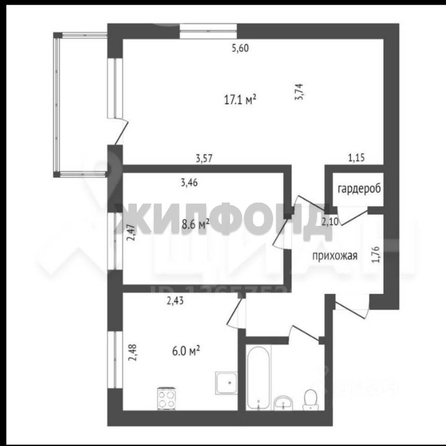 
  Продается 2-комн. квартира, 41 м², Владимировская ул, д. 16
. Фото 4.