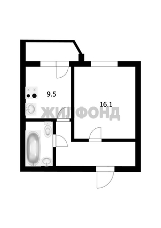 
  Продается 1-комн. квартира, 36.8 м², Молодежная ул, д. 8
. Фото 14.