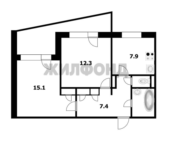 
  Продается 2-комн. квартира, 47.6 м², Тружеников ул, д. 9
. Фото 14.