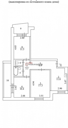 
  Продается 3-комн. квартира, 69.8 м², Красный Сокол ул, д. 19
. Фото 32.