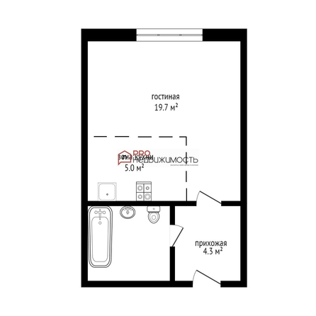 
  Продается студия, 33 м², Татьяны Снежиной ул, д. 39/1
. Фото 11.