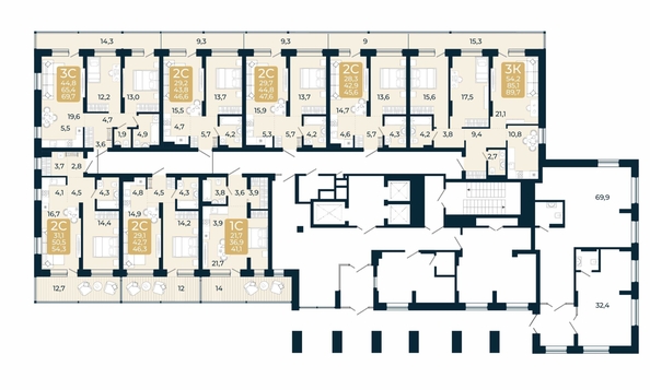 
  Продается студия, 41.1 м², ЖК Первый на Есенина, дом 3
. Фото 1.