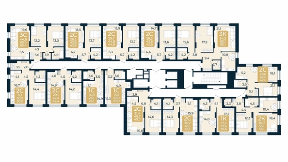 
  Продается 2-комн. квартира, 42.4 м², ЖК Первый на Есенина, дом 3
. Фото 1.