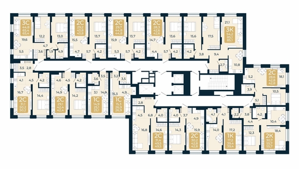
  Продается 3-комн. квартира 85.1 м², в ЖК Первый на Есенина, дом 3. Фото 1.