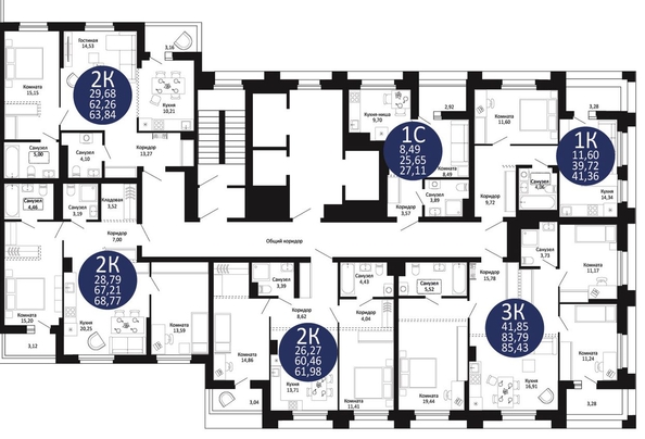 
  Продается 2-комн. квартира 68.77 м², в ЖК Первый на Рябиновой. Фото 1.
