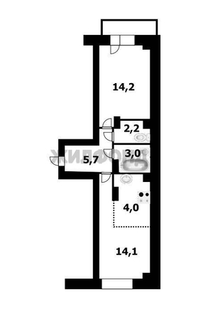 
  Продается 2-комн. квартира, 43.2 м², Дмитрия Шмонина ул, д. 10
. Фото 13.
