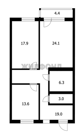 
  Продается 3-комн. квартира, 83.9 м², санатория Бердский тер, д. 41
. Фото 13.