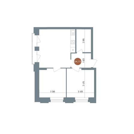 
  Продается 3-комн. квартира, 54.72 м², ЖК 19/56 Кварталы Телецентра, сек 5
. Фото 1.