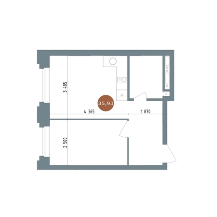 
  Продается 2-комн. квартира, 35.93 м², ЖК 19/56 Кварталы Телецентра, сек 4
. Фото 1.