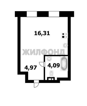 
  Продается студия, 25.37 м², Светлановская ул, д. 46/1
. Фото 1.