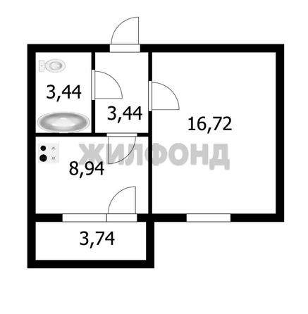 
  Продается 1-комн. квартира, 32.6 м², Спортивная ул, д. 21
. Фото 15.