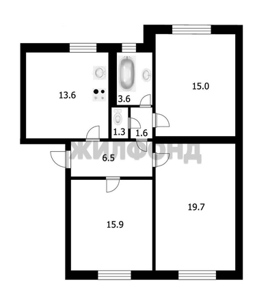 
  Продается 3-комн. квартира, 77.2 м², Крылова ул, д. 3
. Фото 20.