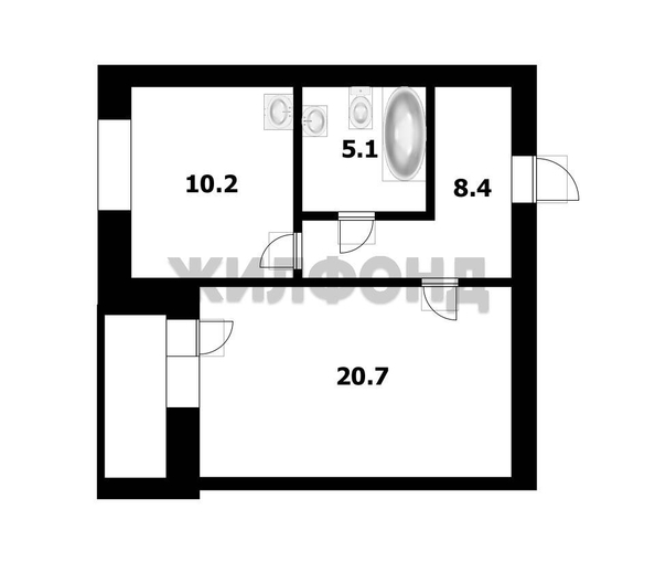 
  Продается 1-комн. квартира, 45 м², Владимировская ул, д. 21
. Фото 22.