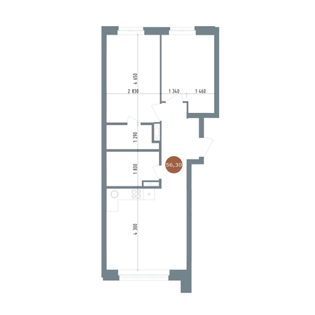 
  Продается 3-комн. квартира, 56.3 м², ЖК 19/56 Кварталы Телецентра, сек 6
. Фото 1.