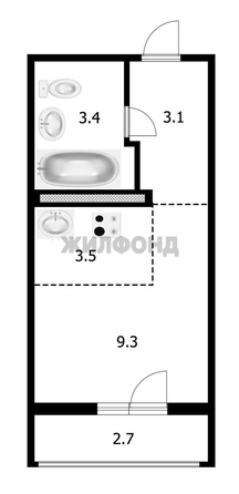 
  Продается 1-комн. квартира, 20 м², Твардовского ул, д. 22/3
. Фото 7.
